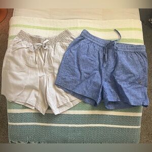 Hatley Women's High Waist Shorts in Cream and Blue